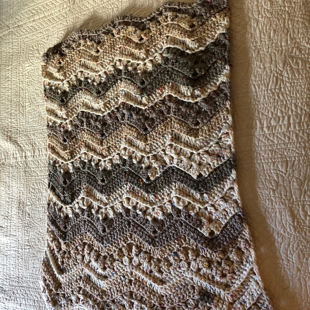 Crochet knit throw